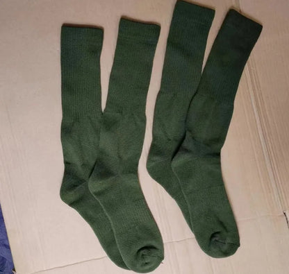 3 Pairs Men Knee High green Sports Military Army Socks Stockings Thicken Long Wool army green Hiking sport socks