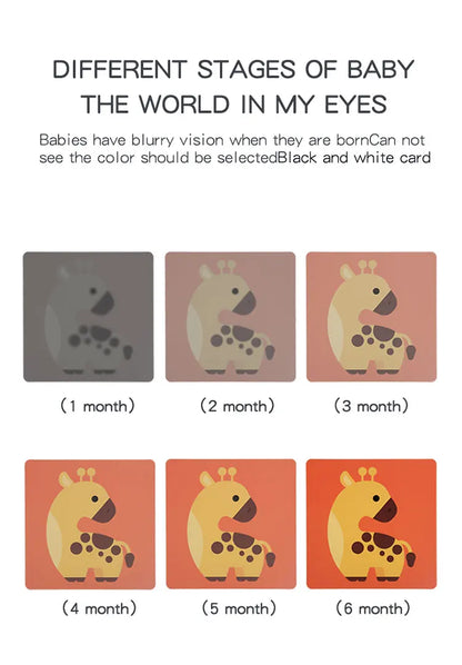 Black and red visual early education card for newborns, visual stimulation of color cognition, flashing new children's early edu
