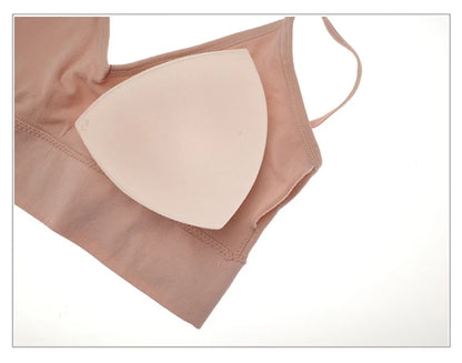 Seamless Bra Set for Women, Wire Free V-Neck Bralette with Low Waist Panties, Soft Cotton Sexy Lingerie Underwear Set