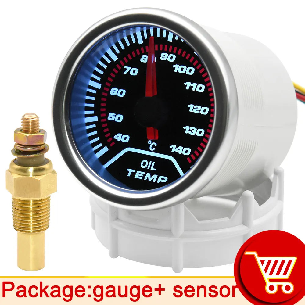 AD 52mm Water Temperature Gauge + 10mm Sensor  Boost Gauge Bar Psi Vacuum Oil Temp Press Voltmeter Tachometer RPM Car Gauge Pods
