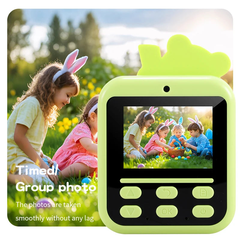 Children's Panda Print Camera 4800 Million High-Definition Pixels Can Take Photos and Videos, Mini Instant Camera Toy Birthday Gift