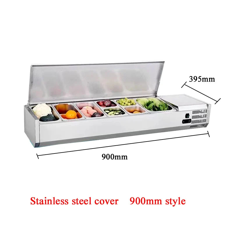 Supermarket Refrigeration Cabinet Salad Bar Display Counter Refrigerator
