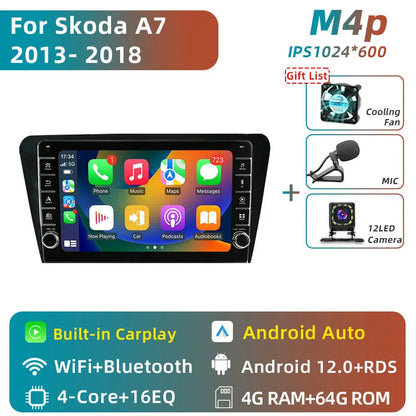 Jundof 2 Din Android 13 Car Radio For Skoda Octavia 3 A7 2013-2018 Multimedia Video Player 4G WiFi Navigation Carplay Head unit