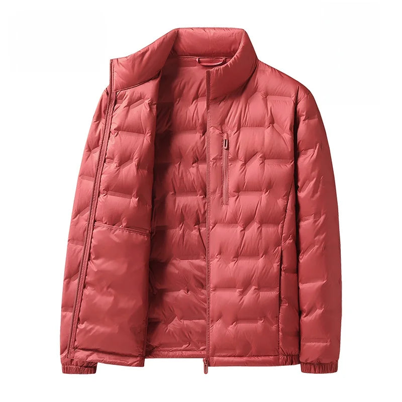 Men's Lightweight down Jacket 90% White Duck down Windproof Stand Collar Youth Versatile Trendy Urban Casual Outdoor Style
