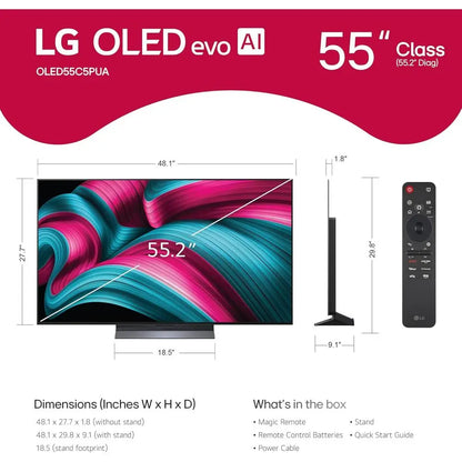 55-Inch Class OLED evo AI 4K C5 Series Smart TV w/Dolby Atmos, Dolby Vision, HDR10, AI Super Upscaling 4K, Filmmaker Mode, Wow O