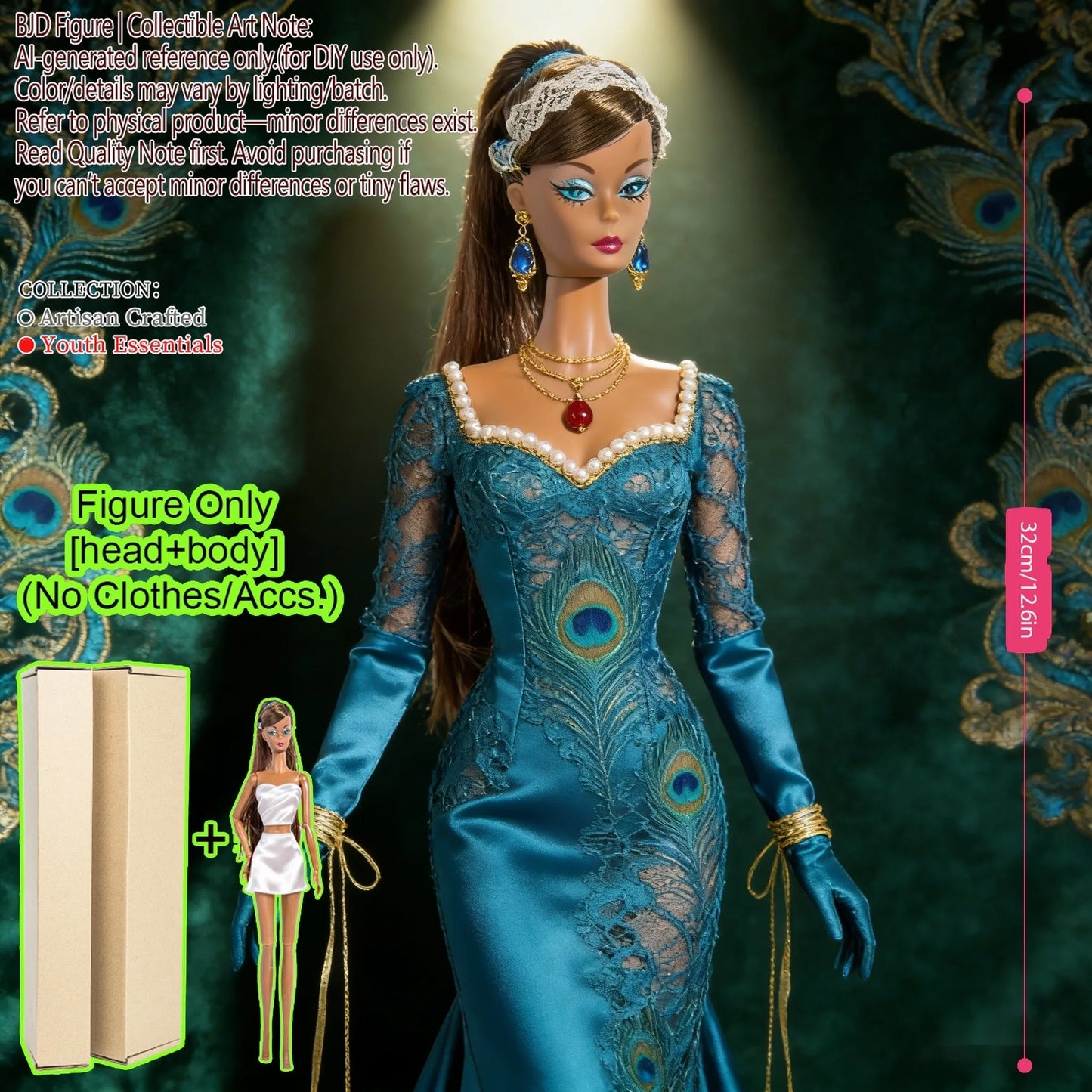 1/6 Scale Fashion BJD Doll 12 Joint Articulated Body Art Collection Doll For Home Decor