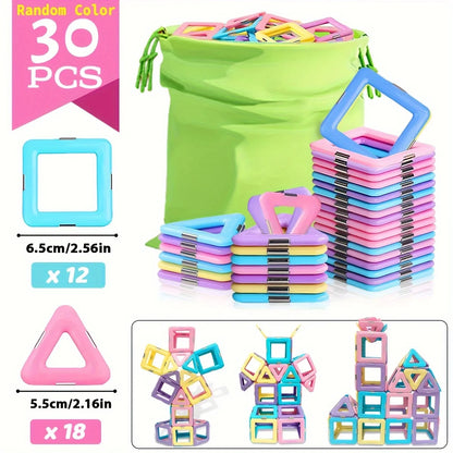 Large Magnetic Building Block Toy Set - Stem Educational Construction Toy, Colorful Mix, Creative Birthday/Holiday Gift