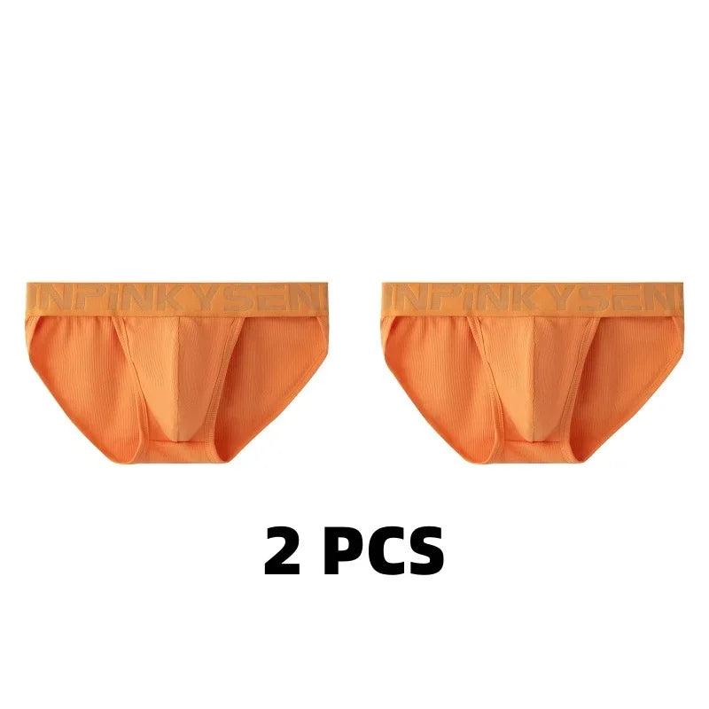 1/2/3 PCS Men's Underwear Mens Breathable Thread Modal Panties Breathable Skin Friendly Mid Rise High Fork Solid Color Briefs