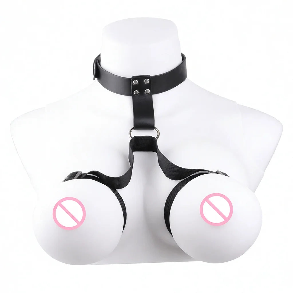 QKKQ PU Leather And Webbing Erotic Bra Chest Harness Belt Breast Teating Chest Binder BDSM Sex Toys For Women Erotic Accessories