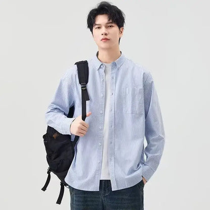 Men Formal Shirt Spring Autumn Long Sleeve Office Solid Color Fashion Business Pocket White Social Pocket Office White Shirt 5XL