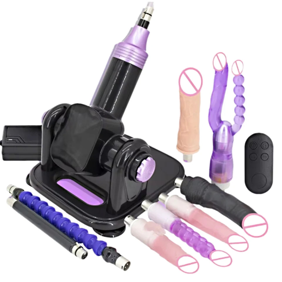 60W Automatic Sex Machine with Big Black Dildo for Women Love Machine Masturbation Pumping Gun for Couple Men Sex Toys