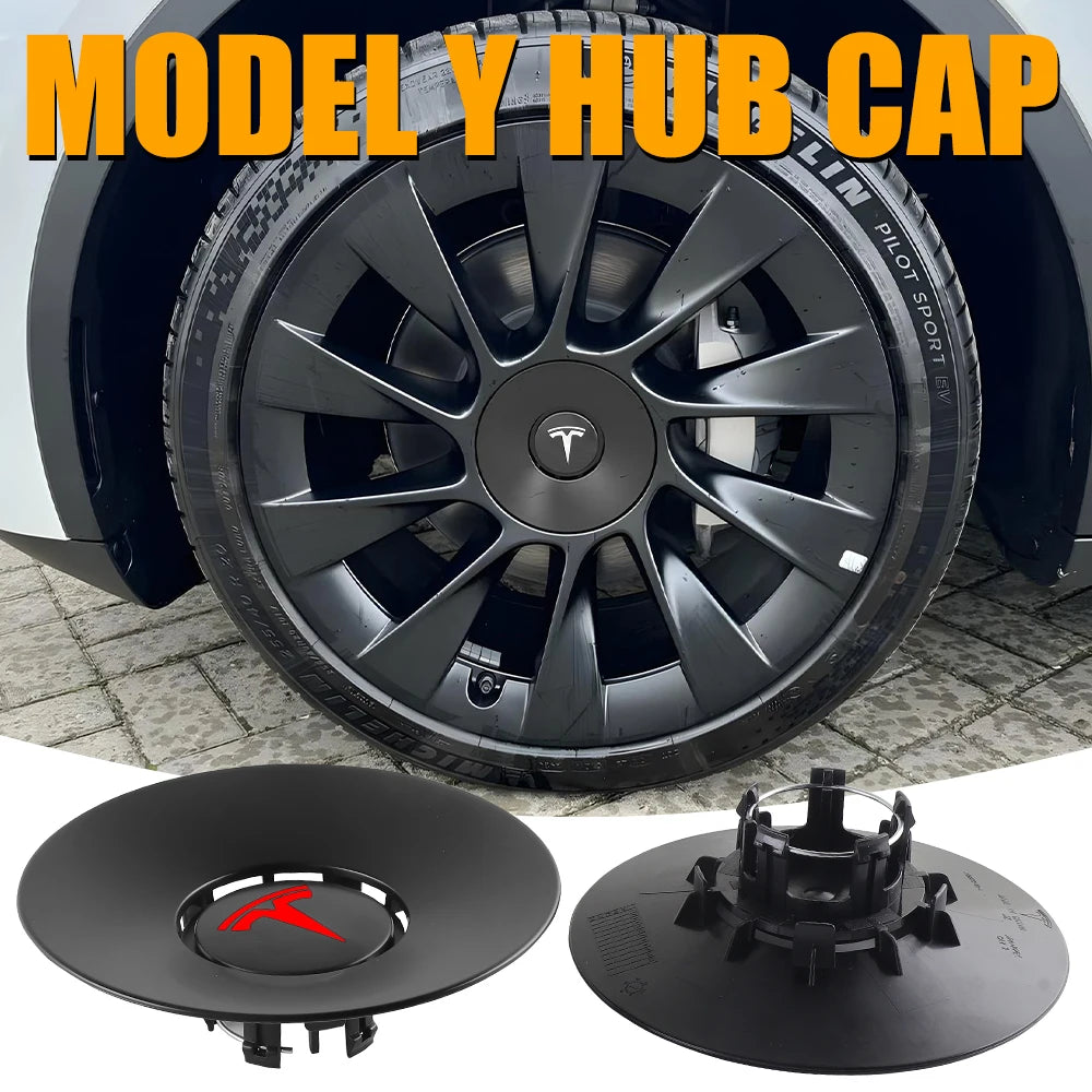4pcs For Tesla Model Y Performance 21-inch Car Wheel Hub Center Cover Replacement Parts Auto Tire Hubcap Badge Decor Accessories