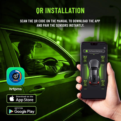 Wireless Bluetooth 5.0 Tire Pressure Monitoring System, Real-Time Pressure Temp Monitor, IP67 Waterproof for RV SUV MPV Van Car