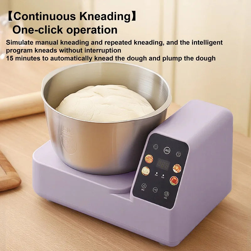 5L Auto Dough Kneading Machine Home 304 Stainless Steel Timing Dough Mixer Multi-functional Fermentation Integrated Kitchen Tool
