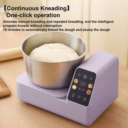 5L Auto Dough Kneading Machine Home 304 Stainless Steel Timing Dough Mixer Multi-functional Fermentation Integrated Kitchen Tool