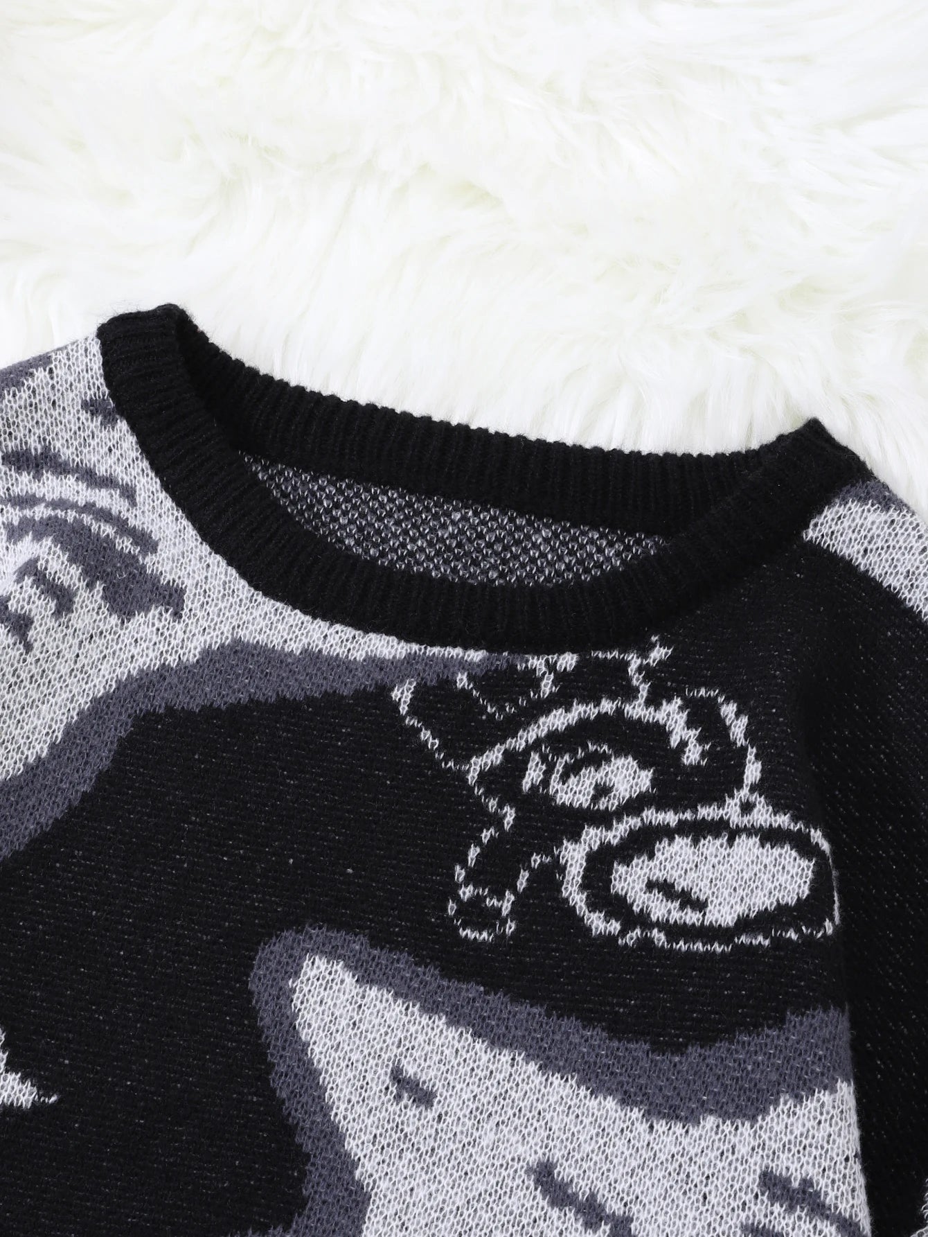 New Trendy Spring and Autumn Astronaut Reaching for the Stars Jacquard Pattern Pullover Sweater, Casual Round-Neck Color-Block Knit Men's Pullover, Suitable for Everyday Wear, Unisex Top for Going Out, Regular Fit, Suitable f