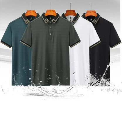Big Size Men's Ice Silk Polo Shirts Short Sleeve Golf Wear Tee Shirt Male Plus Large 8XL 7XL 130kg Designer Breathable Business