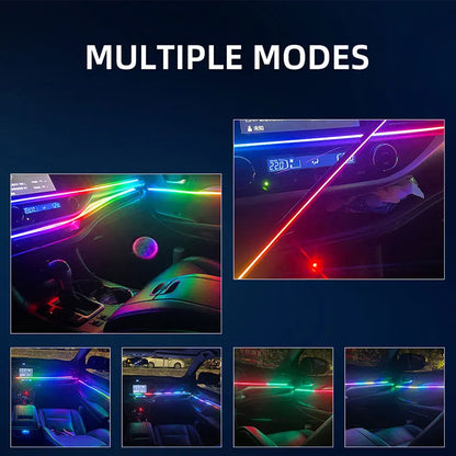 2in1 LED Car sunroof light Symphony USB Acrylic Atmosphere light RGB Car Roof ambient light Led interior ambient light for Tesla