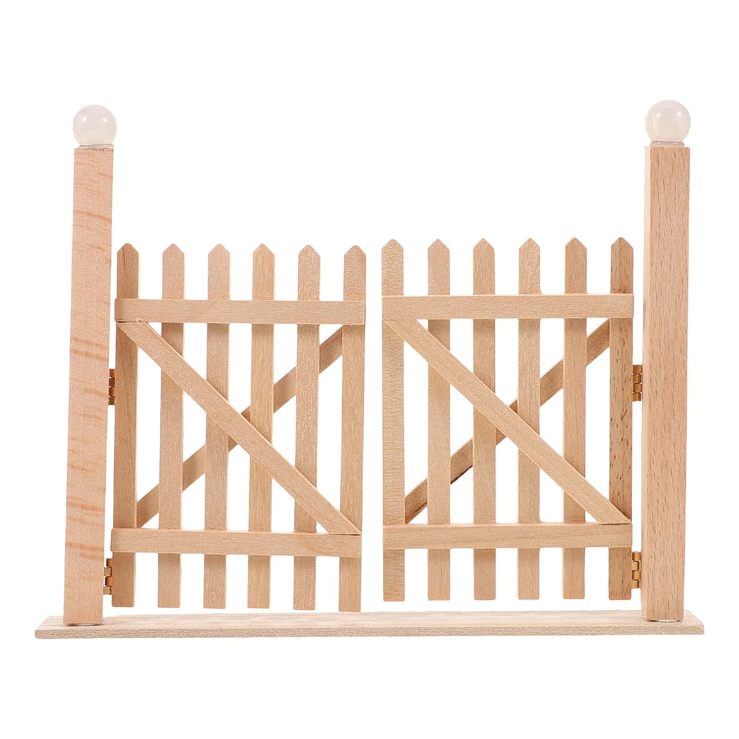 Miniature Double Door Garden :12 Scale Solid Wood for Dollhouse Outdoor Courtyard Street Scene Realistic Decoration