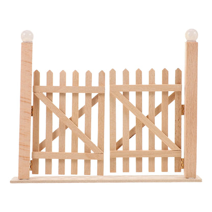 Miniature Double Door Garden :12 Scale Solid Wood for Dollhouse Outdoor Courtyard Street Scene Realistic Decoration