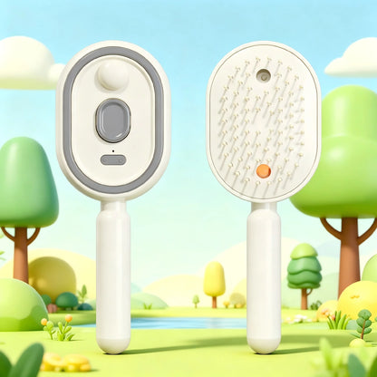 Self Cleaning Hair Brush with Mist Spray Scalp Massager Anti Frizz Detangling Comb Portable Rechargeable Hair Care Tool