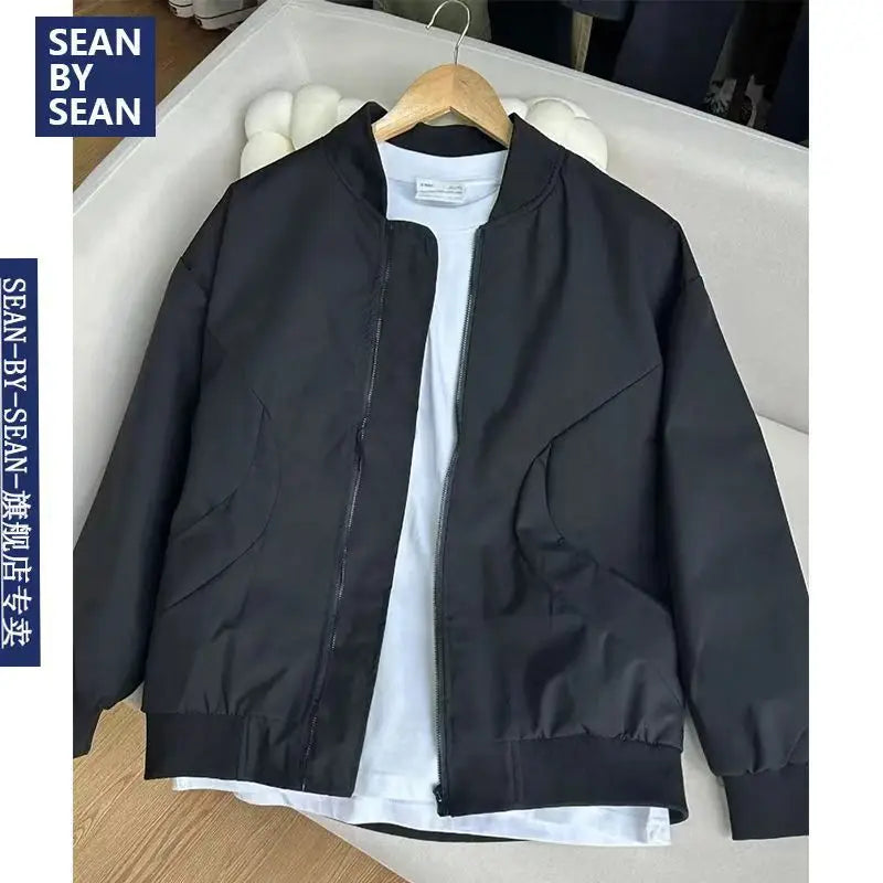 Spring/Summer 2026 New Men's Pilot Windbreaker Fashion Casual Lightweight Solid-color Baseball Sport Coat Cycling Jacket S-4XL