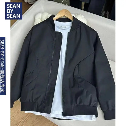 Spring/Summer 2026 New Men's Pilot Windbreaker Fashion Casual Lightweight Solid-color Baseball Sport Coat Cycling Jacket S-4XL