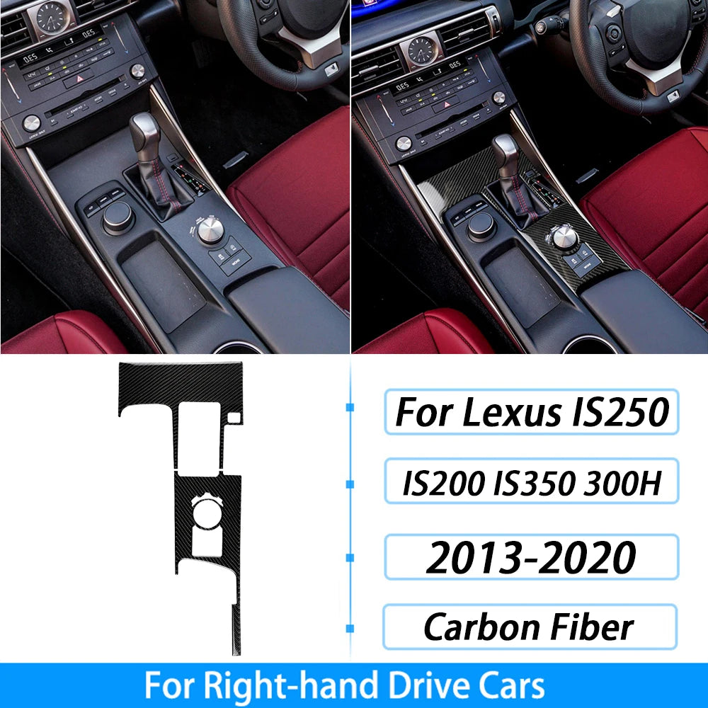 For Lexus IS250 IS350 300H 2013-2019 Carbon Fiber Gear Shift Air Outlet CD AC Window Lift Set Car Interior Accessories Sticker
