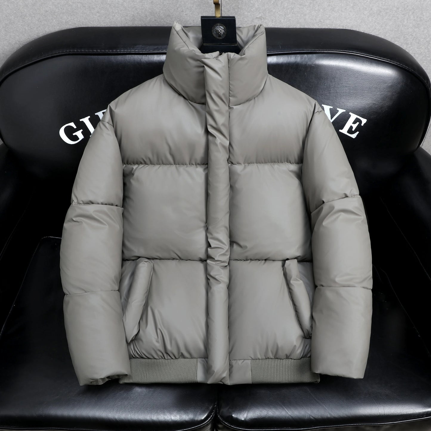 2025 Winter Men's Thickened down Cotton Jacket Warmth Frostproof PU Leather Durable Fashionable Urban Style Long Sleeve Coat