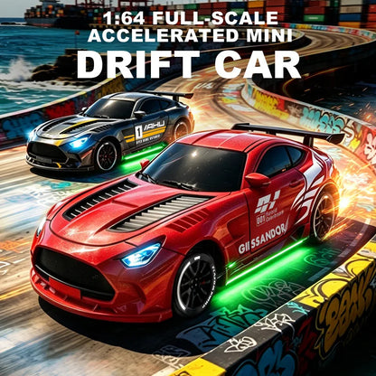 RC 1:64Desktop drift car Mini remote control car Four-Wheel Drive Full Proportion Type-CCharging  Children's Toys
