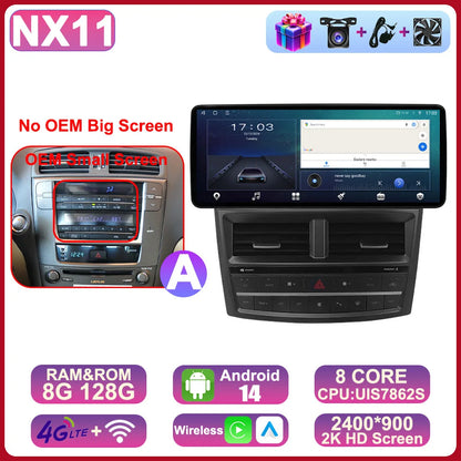 12.3" 2Din DSP Android 14 Car Radio Intelligent System For LEXUS IS200 IS220 IS250 IS300 IS350 2006 - 2012 Carplay Auto Navi HU