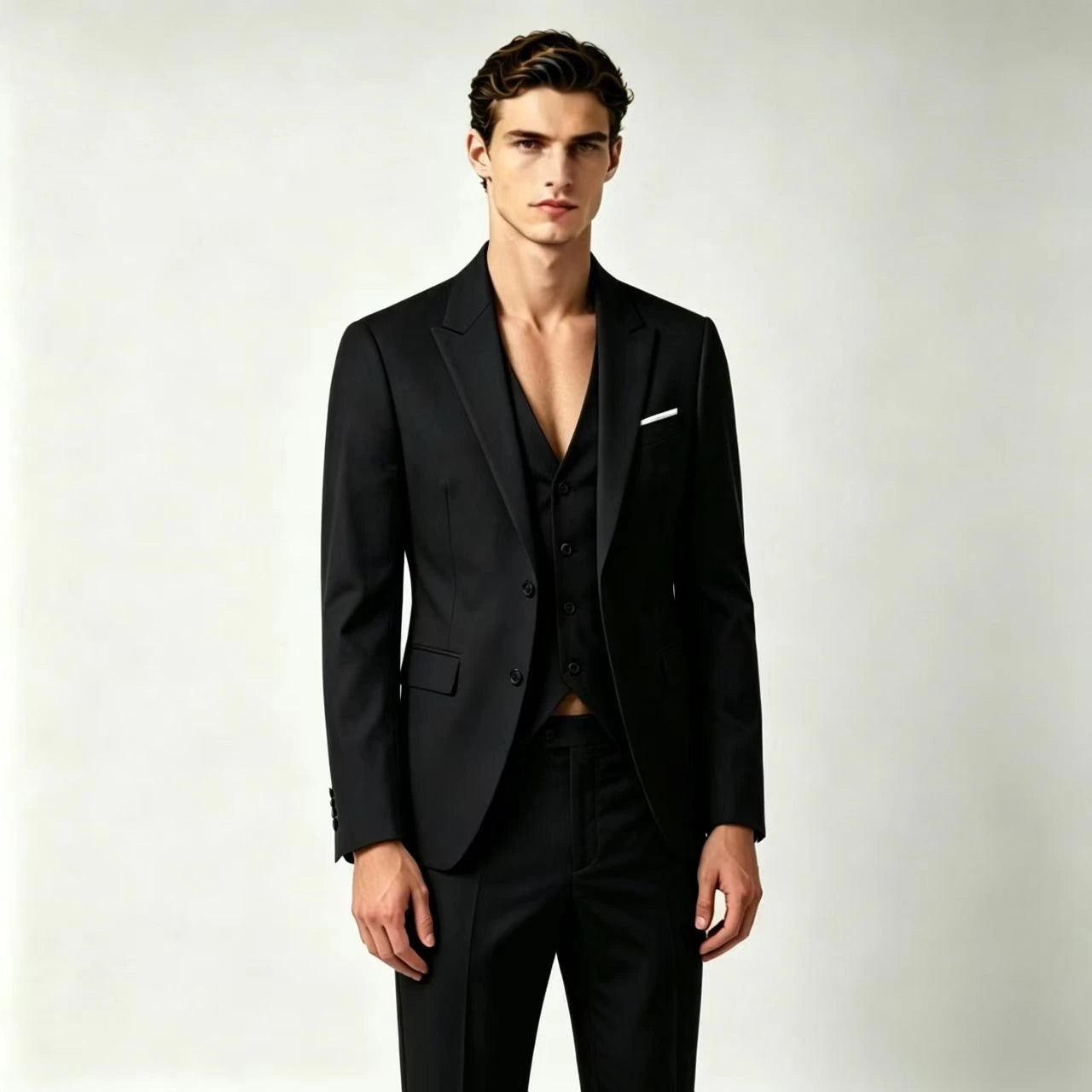 Men's Suit Lightweight Wedding Eegant 2 Piece Set Solid Color Formal Business Blazer Pants Classic Tuxedo for Party Groomsmen