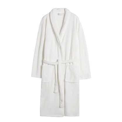 ex Thi Coral Fce Robe Long Flannel Pajamas Autumn Winter Home Clothes Air Conditioning Morning Gown Couple Pyjamas