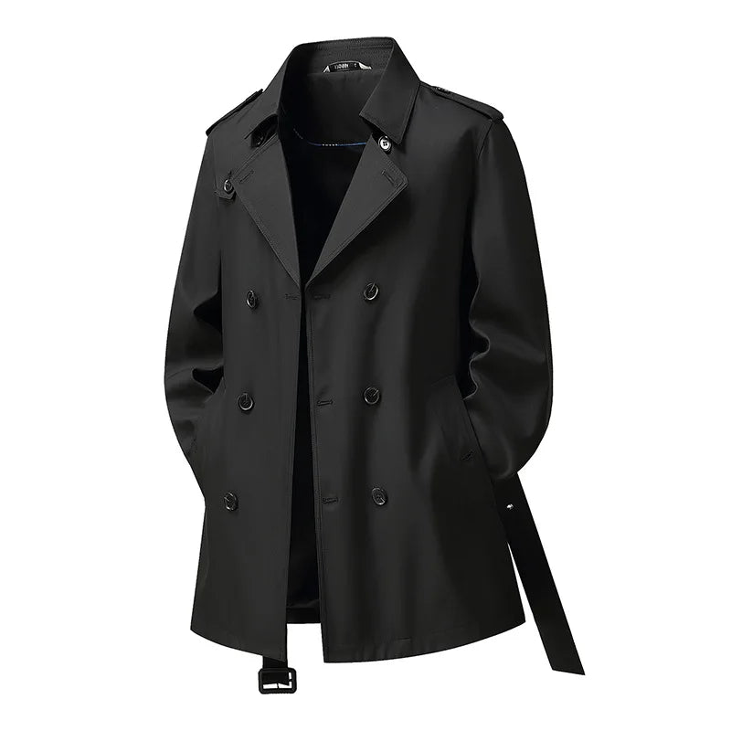 2026 New Men Medium Long Trench Coat Men Coat Autumn Winter Overcoat