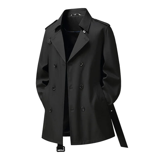 2026 New Men Medium Long Trench Coat Men Coat Autumn Winter Overcoat