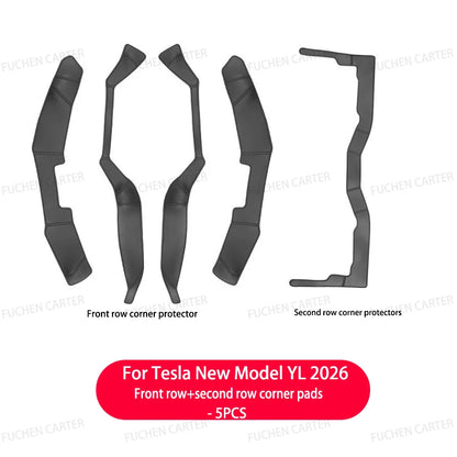For Tesla NEW ModelYL2026 Leather Front Rear Door Sill Protector Threshold Strip Anti-kick Guard Panel Waterproof Pad Accessorie