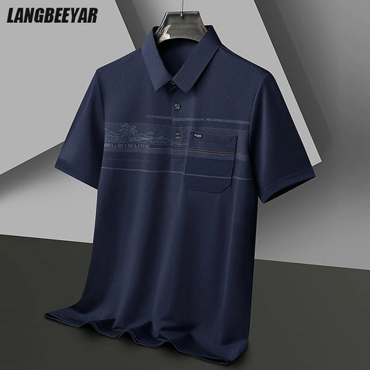 Top Grade Business Designer Summer Polo Shirt Men New Regular Stretch Brand Short Sleeve Casual Luxury Fashions Men Clothes