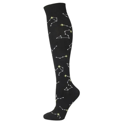 Sport Compression Stockings Funny Pattern Halloween ballon Dot Leg Pressure Running Cycling Multi Color Compress Socks