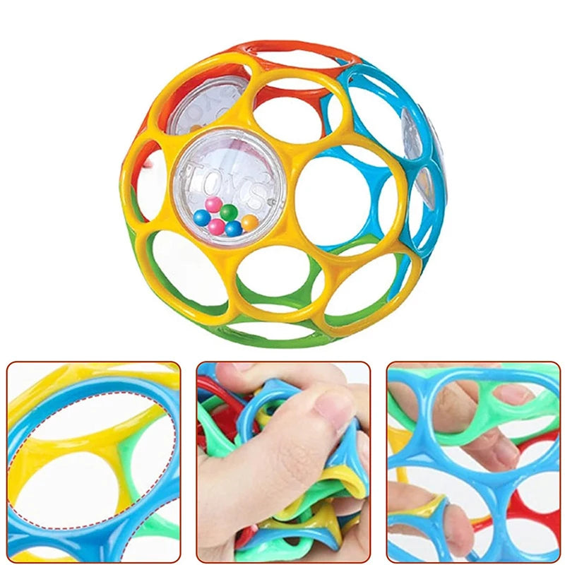 Soft Baby Grasping Ball Rattles with Bell Ball Early Education Educational Sensory Toy Random Color Baby Toys 0 12 Months