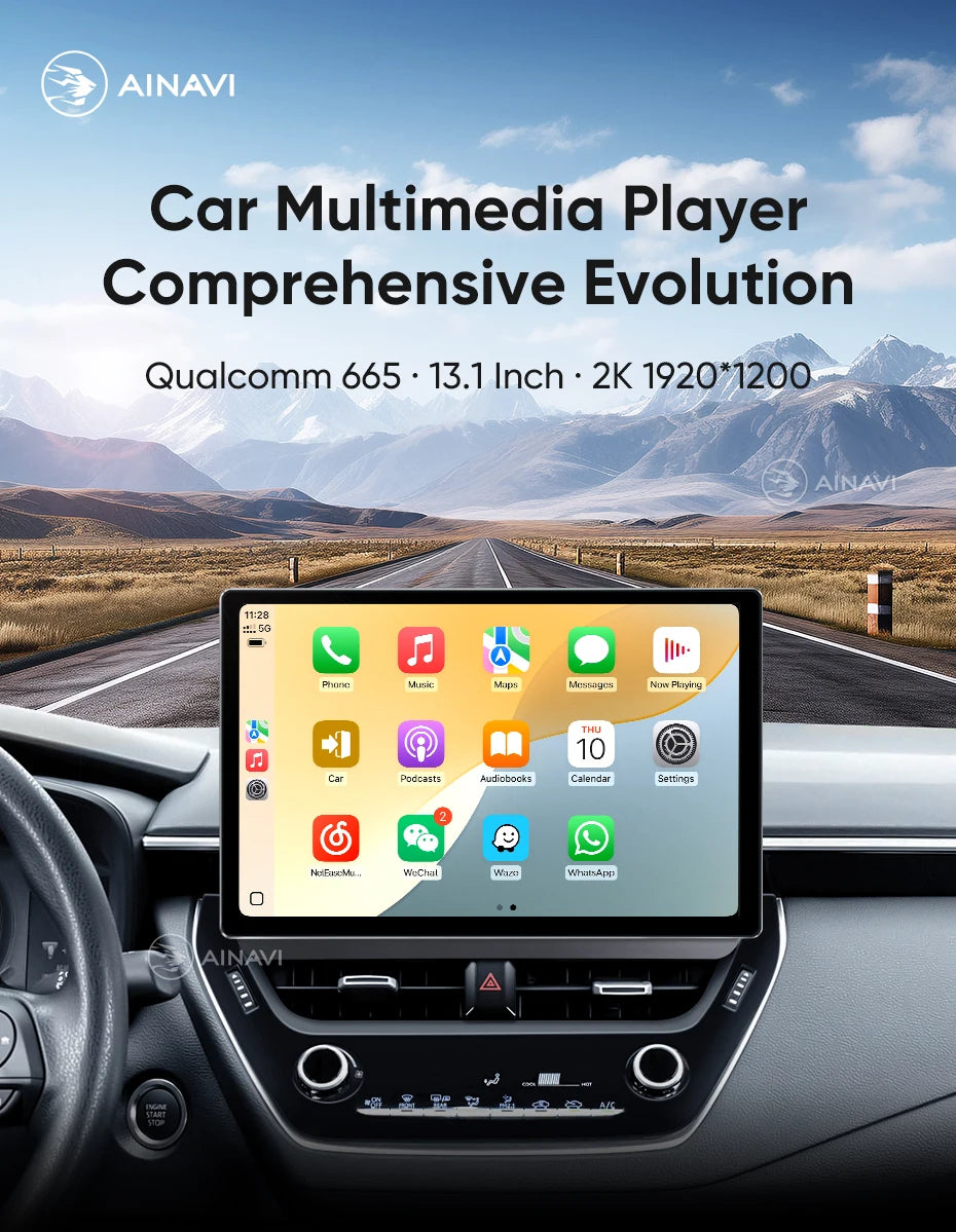 Ainavi 13.1 Inch For Toyota Corolla E210 2019 2020 2022 2023 2025 Car Radio Wireless Carplay Android Auto Car Multimedia Player