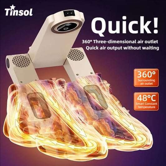 TINSOL Korean Electric Shoe Dryer Smart Household Shoe Dryer Activated Carbon Blue Light Sterilization Deodorizing Shoe Dryer
