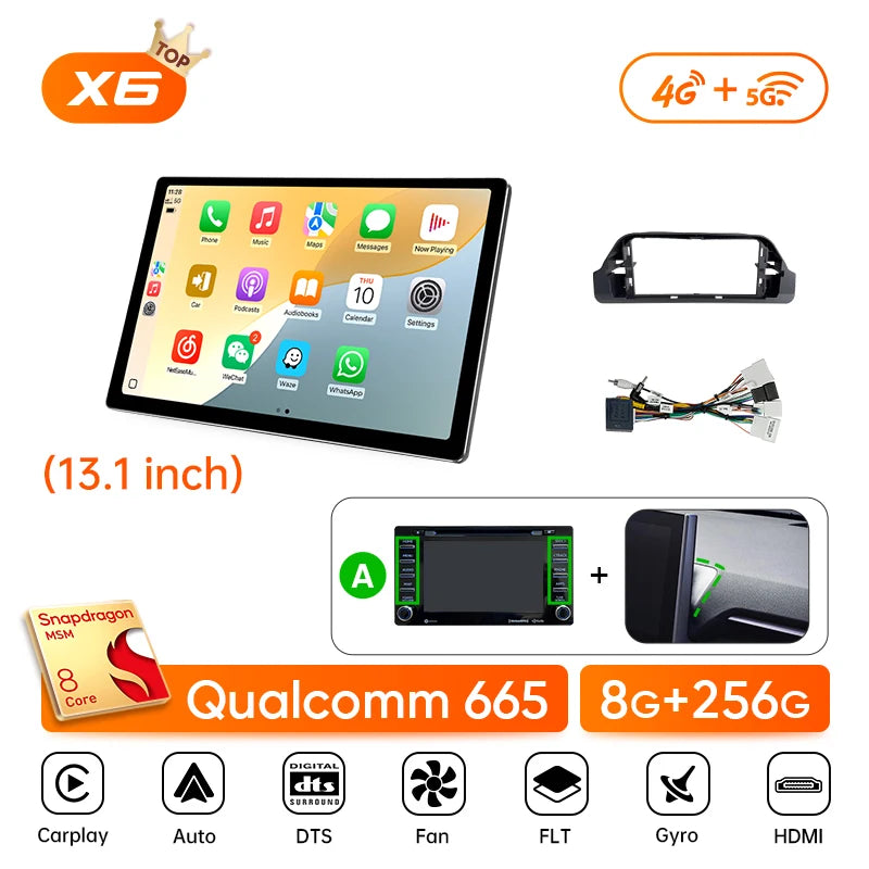 Ainavi 13.1 Inch For Toyota RAV4 2019 2020 2021 2023 2025 XA50 2K HDMI Car Radio CarPlay Android Auto Player 4G Car Multimedia