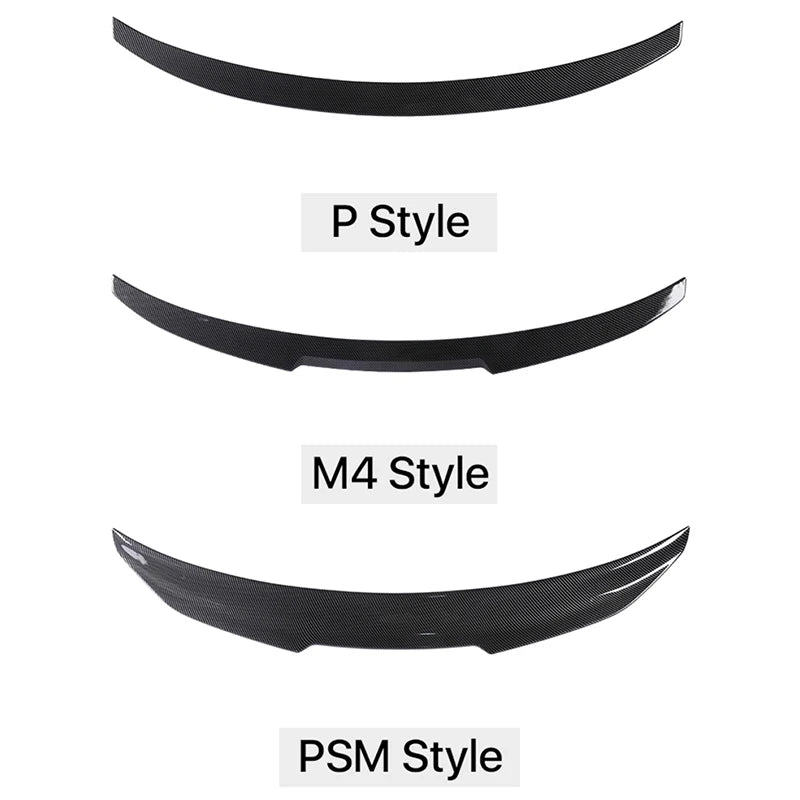Rear Bumper Spoiler Lip Carbon Fiber MP M4 PSM Style Roof Trunk Wing Tail For BMW 2 Series F22 F23 F87 2014 -2021 Gloss Black