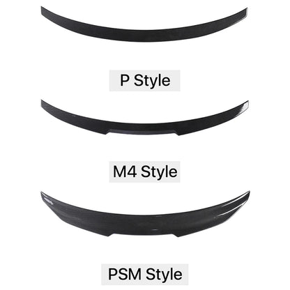 Rear Bumper Spoiler Lip Carbon Fiber MP M4 PSM Style Roof Trunk Wing Tail For BMW 2 Series F22 F23 F87 2014 -2021 Gloss Black