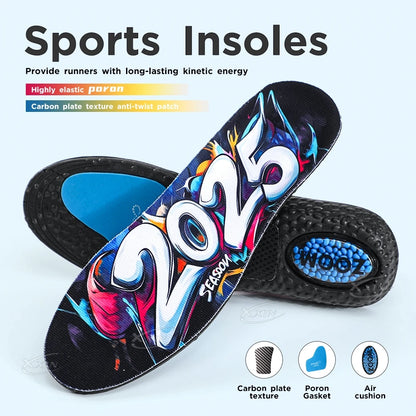 【Xxin】Air Cushion Sport Insoles PORON Shock Absorption Running Shoes Pad Size 36-46
