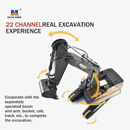 HUINA 1592 1/14 Scale 22 Channels 2.4G Remote Control Semi-Alloy Engineering Crawler Tractor Toy for Outdoor
