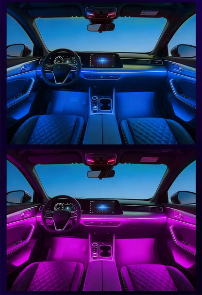 6/10/14/18in1 Led Acrylic Car Waterfall Lamp Ambient Light 213 Rainbow Color Symphony APP Remote Controll Atmosphere Lamp Kit