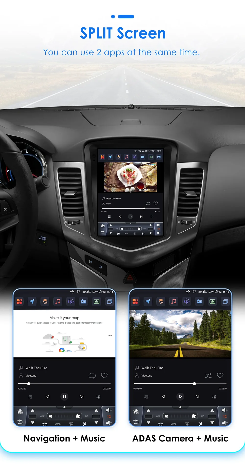 14.5” Android15 For Infiniti G4 G25 G35 G37 2006-2013 Tesla Style GPS Navigation Car Multimedia Video Player Carplay Auto BT 4G