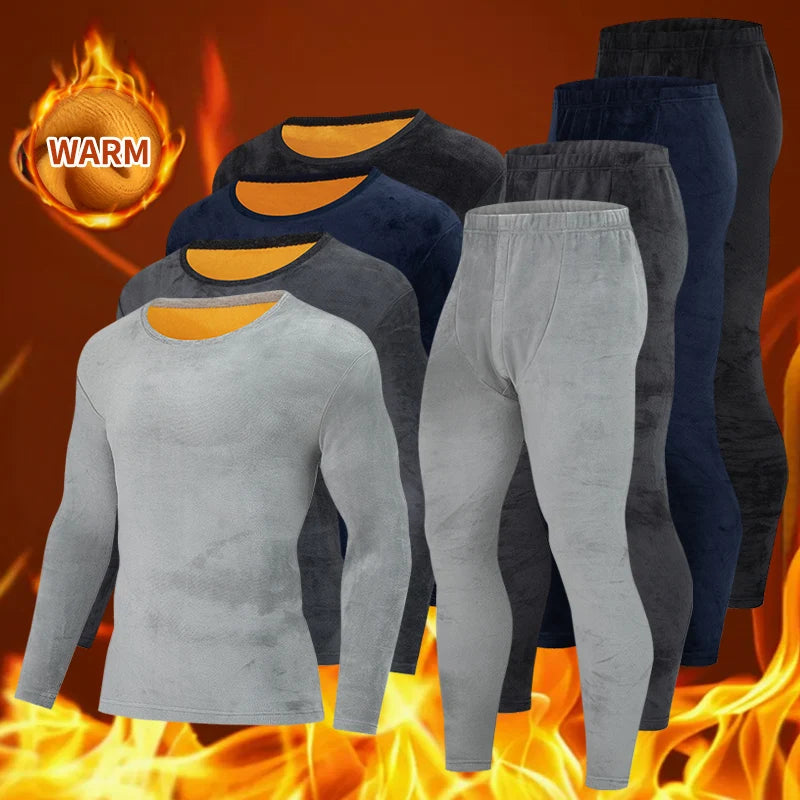 2-piece Autumn And Winter Gold Velvet Thick Casual Warm Underwear Set Cold Resistant And Warm Round Neck Top Elastic Waist Pants