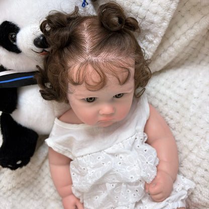 18Inch/45cm Open Mouth Charlotte Painted&Unpainted Soft Silicone Bebe Reborn Girl Doll Lifelike Newborn Girl Doll Perfect Gifts